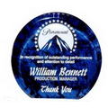 Aurora Round Blue Marbleized Acrylic Award / Freestanding - 4" Diameter